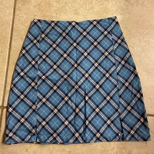 Blue plaid skirt